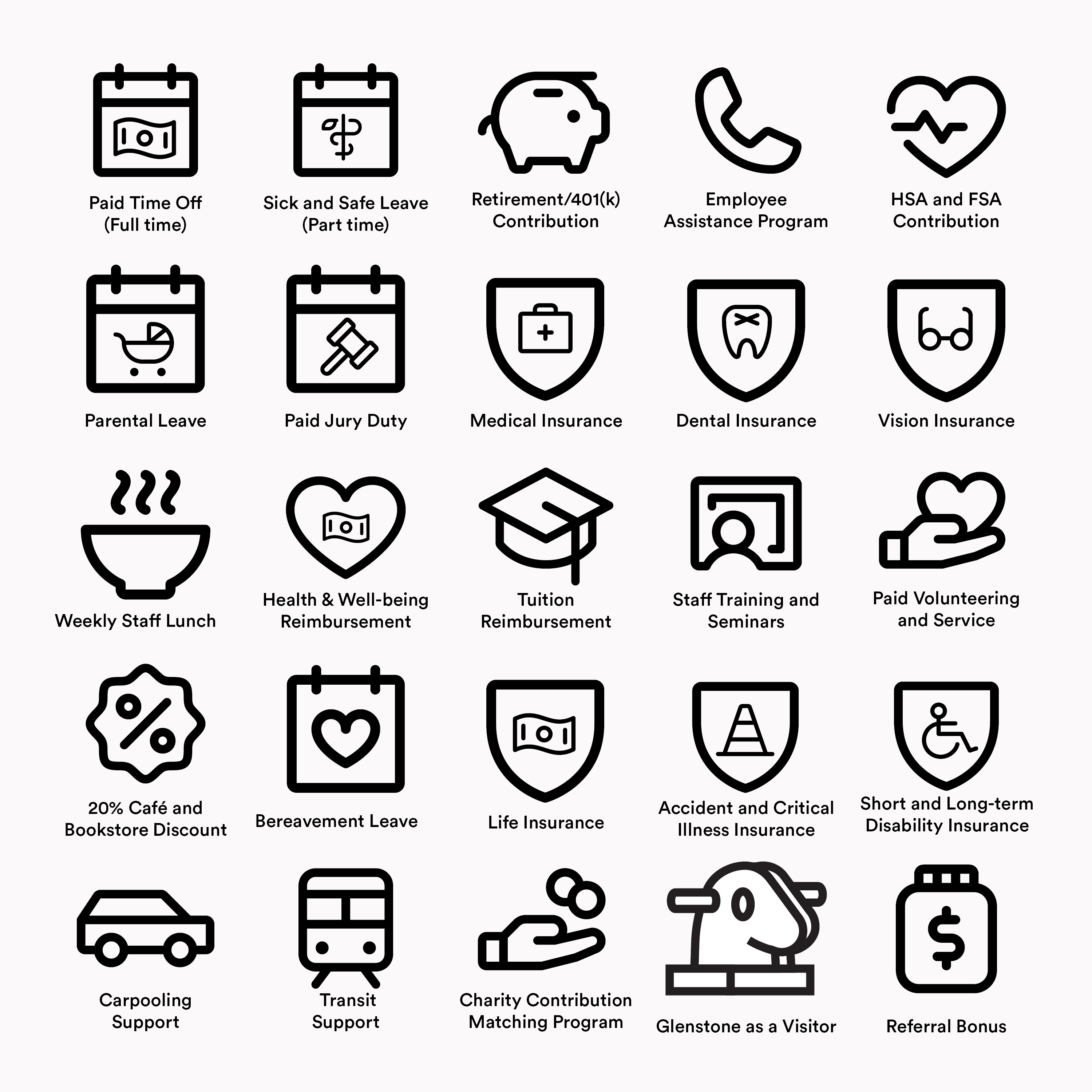 An outline of Glenstone's numerous employment benefits